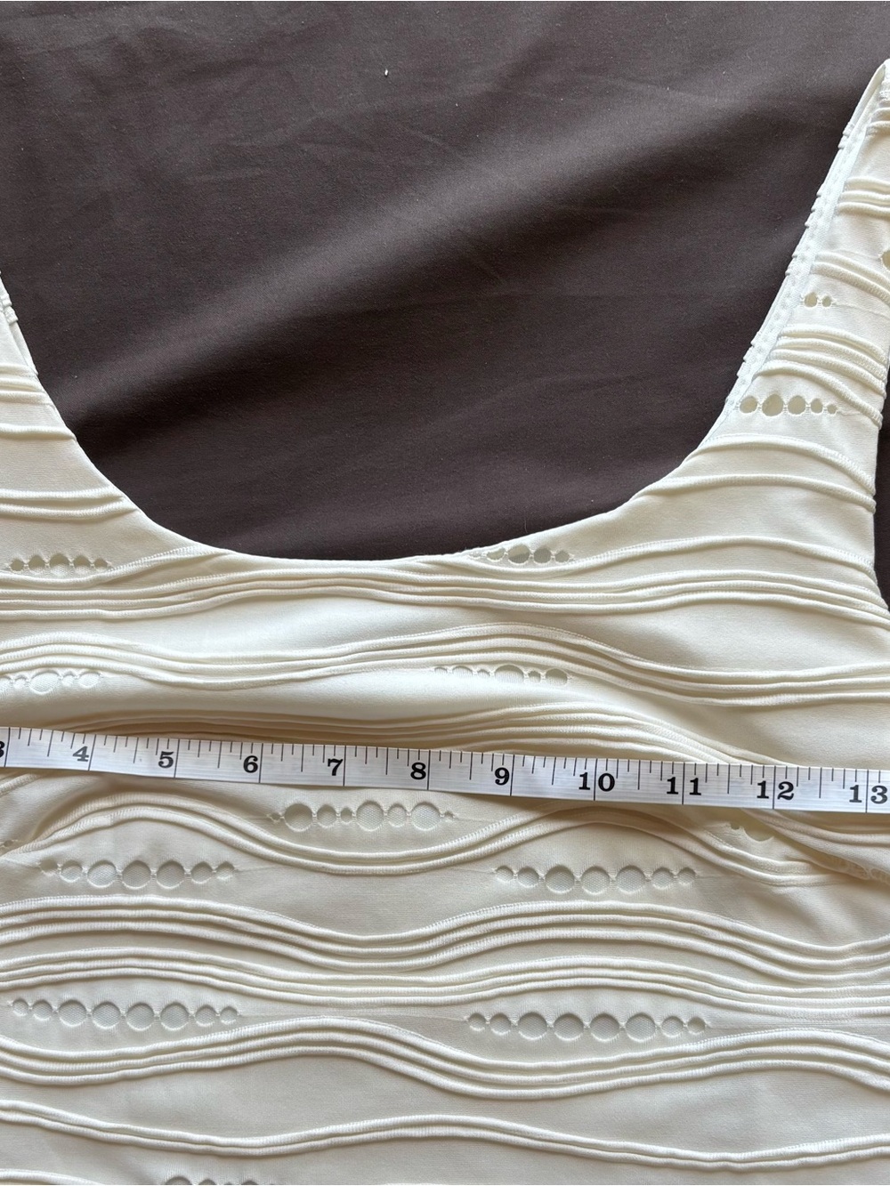 Soprano Cream Wave-Textured Mini Dress - Picture 4 of 7